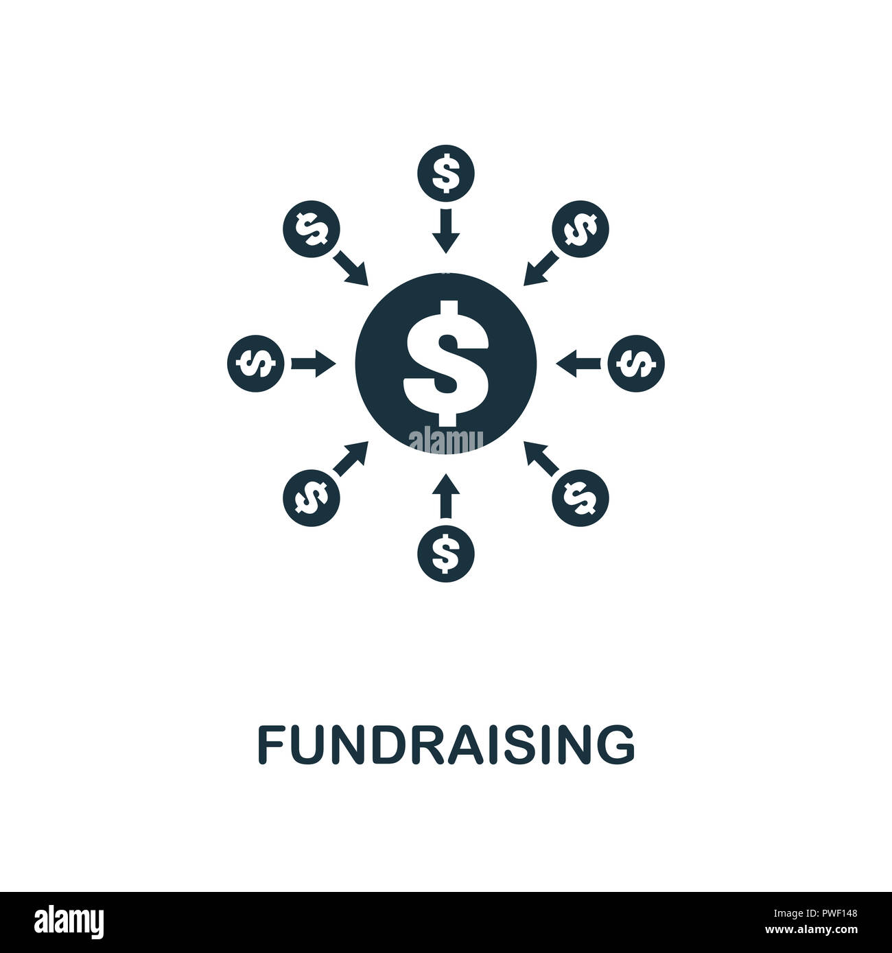 Fundraising Icon Premium Style Design From Crowdfunding