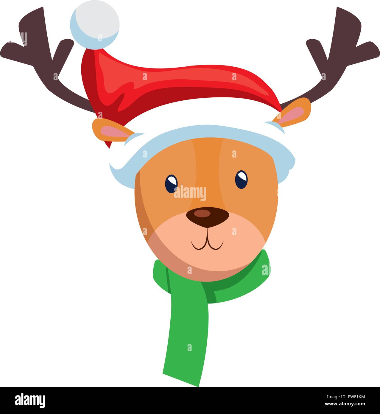 cute reindeer christmas character vector illustration design Stock ...