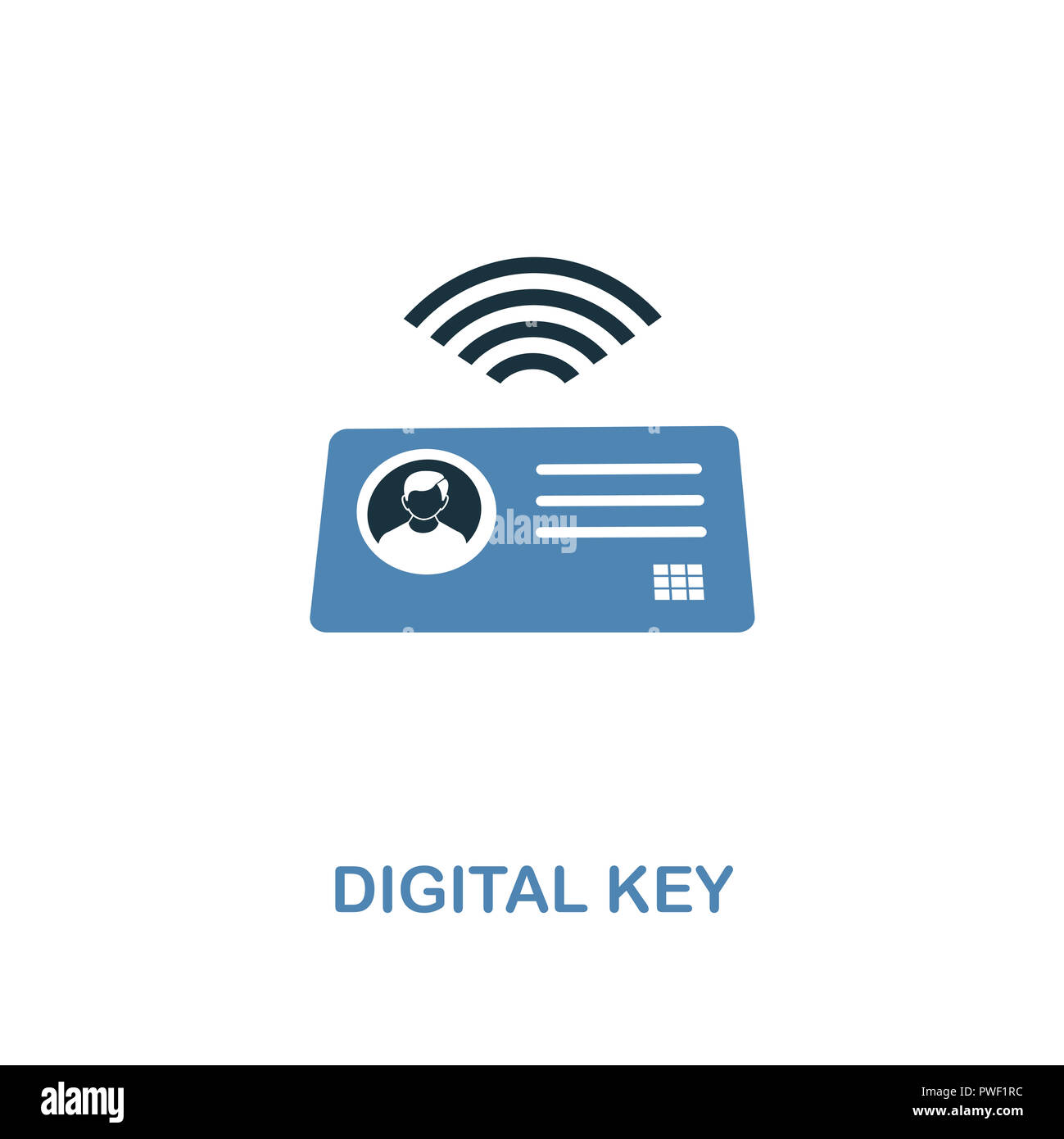 Digital Key icon in two colors design. Premium style from smart devices