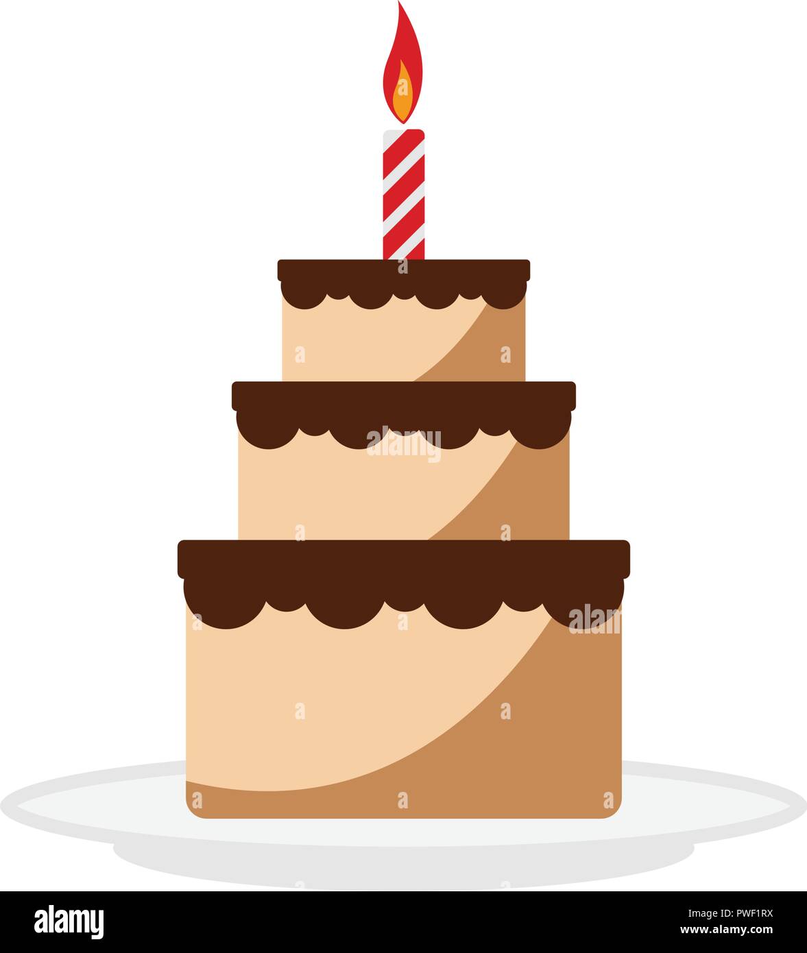 Delicious cake birthday graphic design element vector Stock Vector
