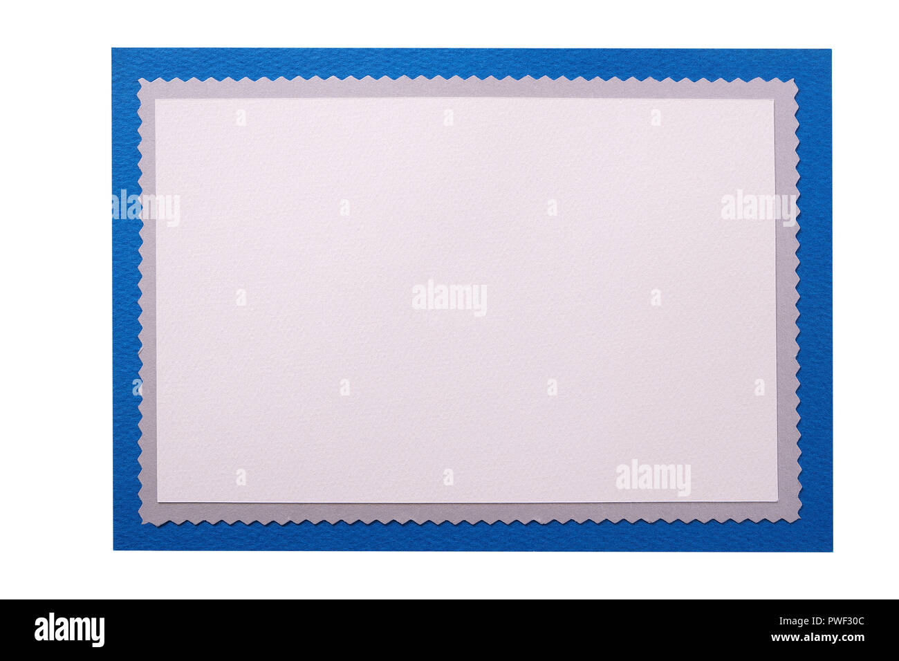 Christmas card blue border template isolated Stock Photo