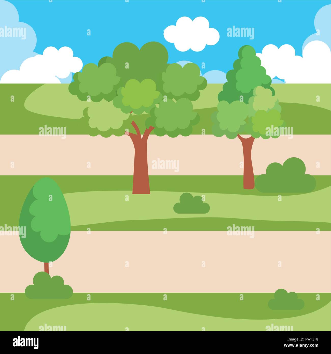 park landscape scene icon vector illustration design Stock Vector Image ...