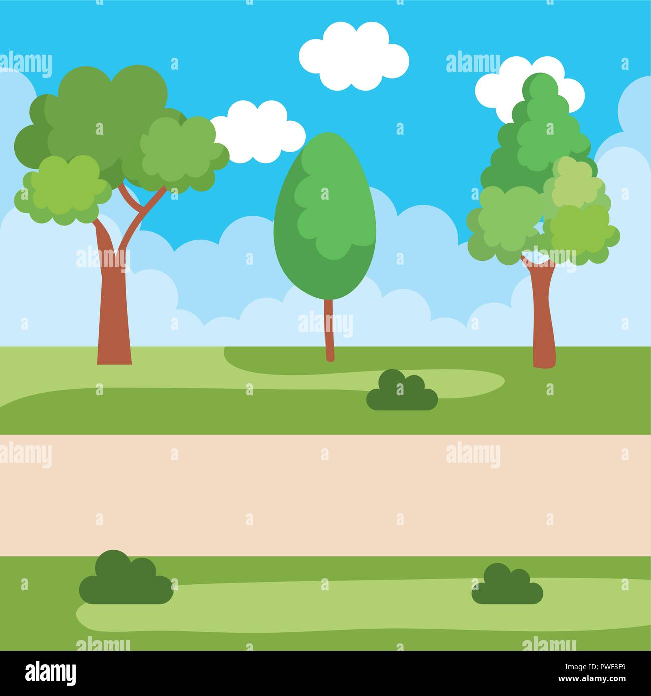 park landscape scene icon vector illustration design Stock Vector Image ...
