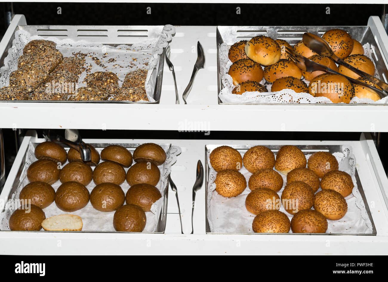 Selection of Mixed Bread Rolls or Buns Stock Photo Alamy