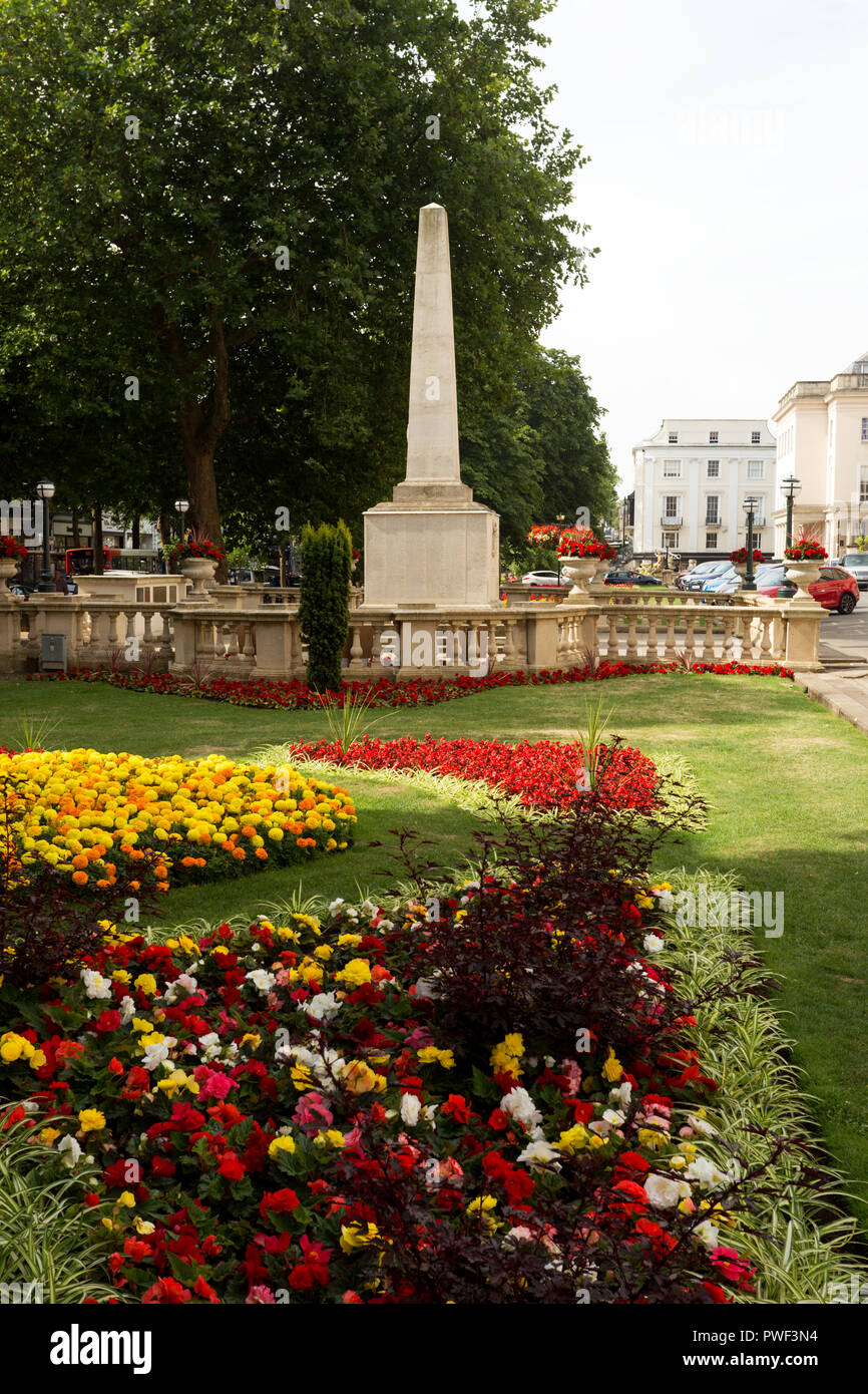 CHELTENHAM, GLOUCESTERSHIRE, ENGLAND - August 7, 2018: Memorial for Cheltenham's dead in World War I, outside the municipal offices in the town centre Stock Photo