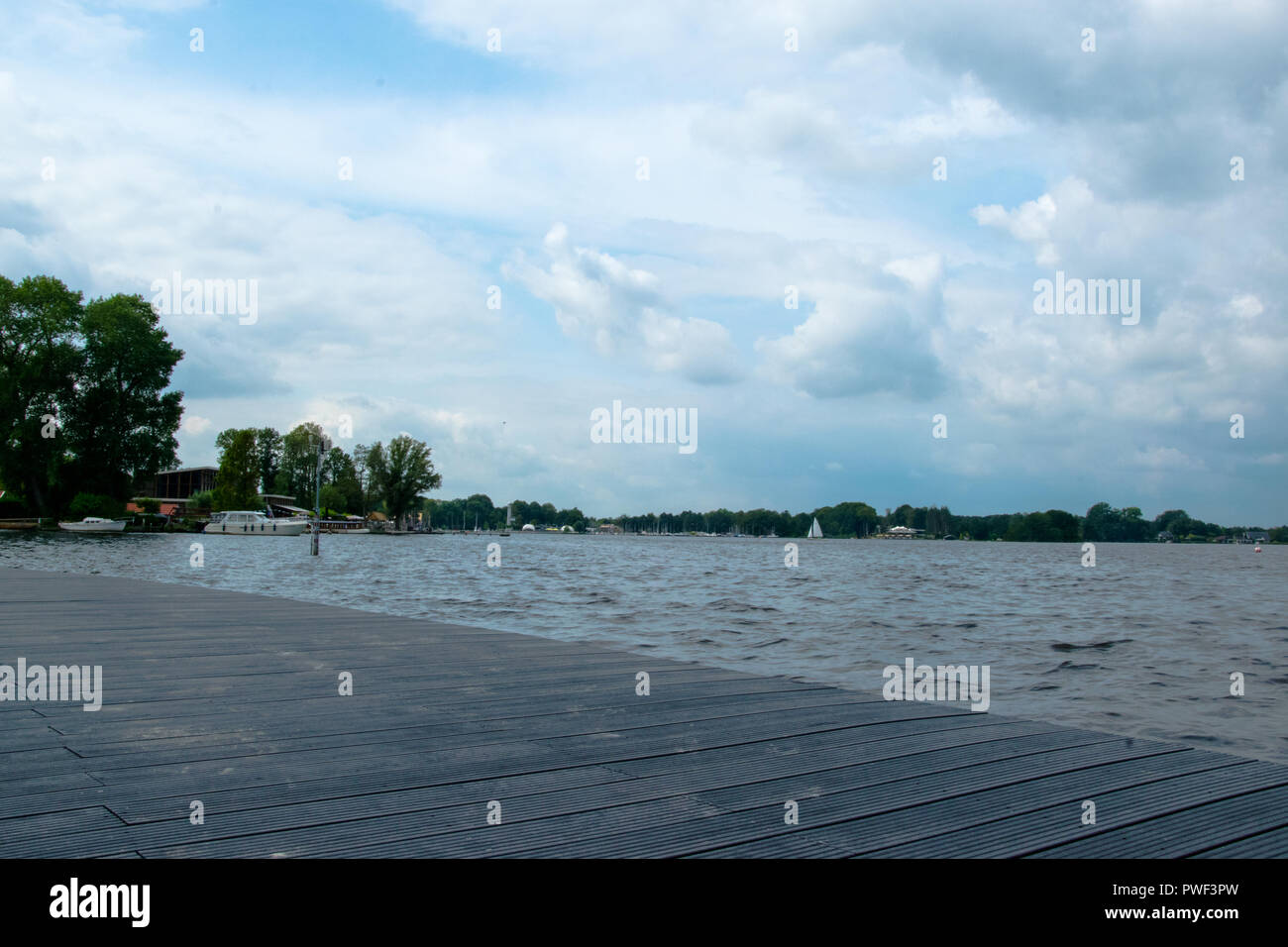 View from Strandpaviljoen Paterswoldsemeer, Haren, Netherlands Stock Photo