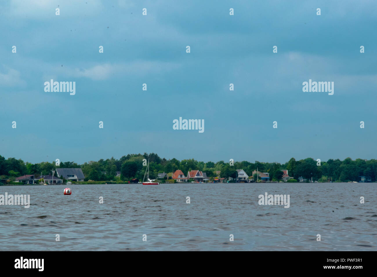 View from Strandpaviljoen Paterswoldsemeer, Haren, Netherlands Stock Photo