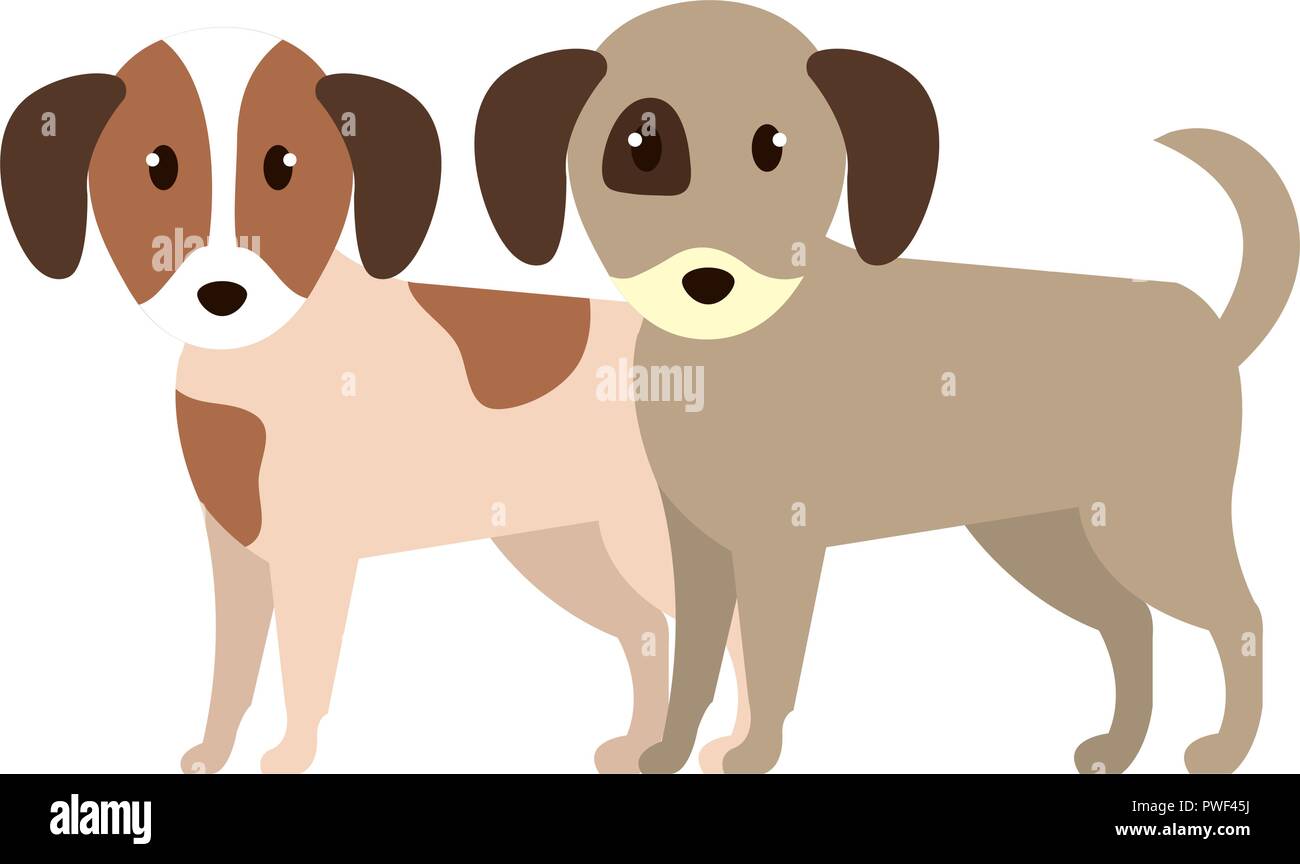 cute little dogs characters vector illustration design Stock Vector ...