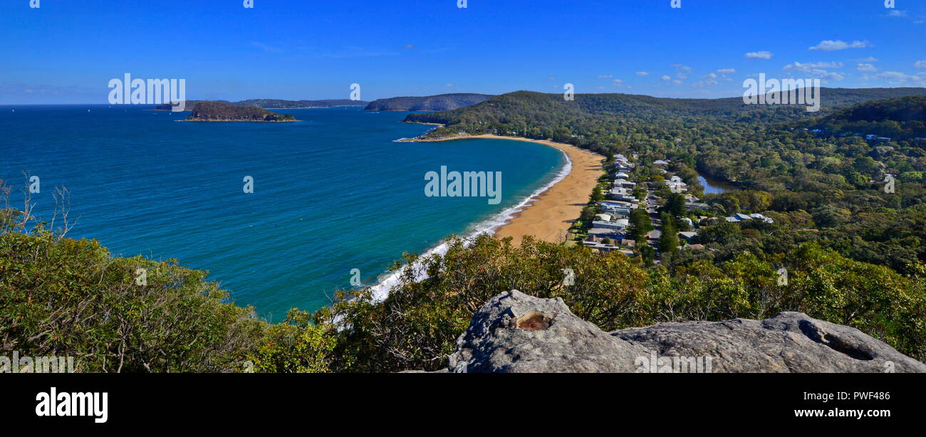 Panorama of Pearl Beach in NSW Australia Stock Photo