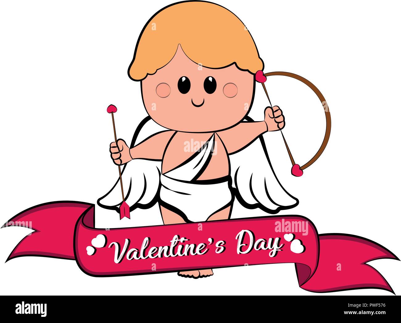 Cute cupid boy icon with bow and arrows Stock Vector Image & Art - Alamy