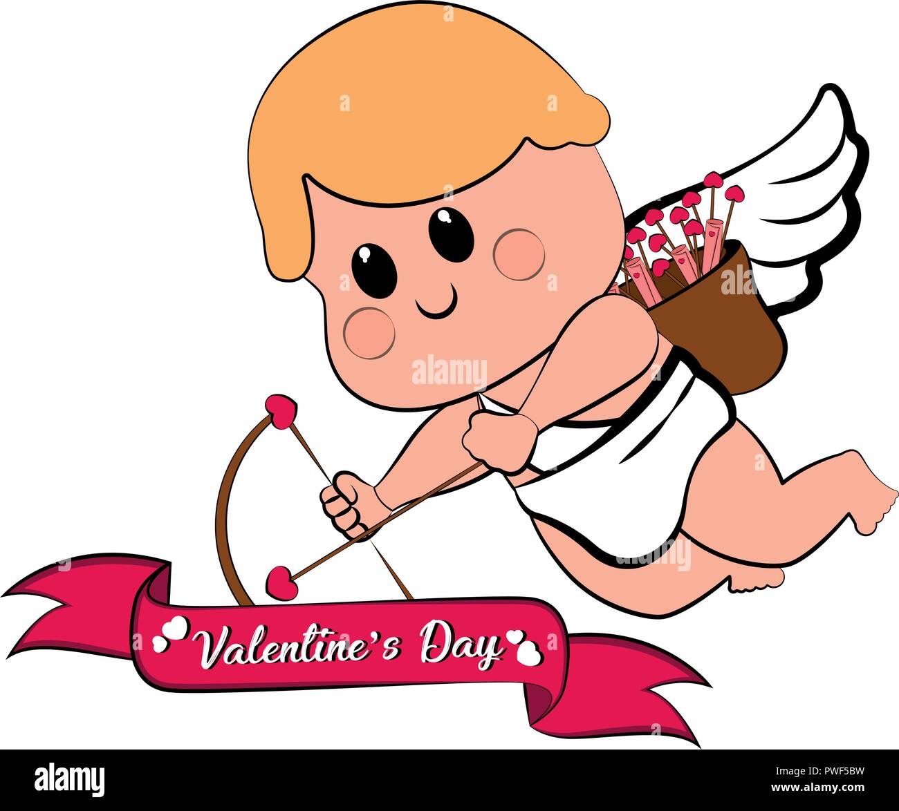 Cute cupid boy icon with bow and arrows Stock Vector Image & Art - Alamy