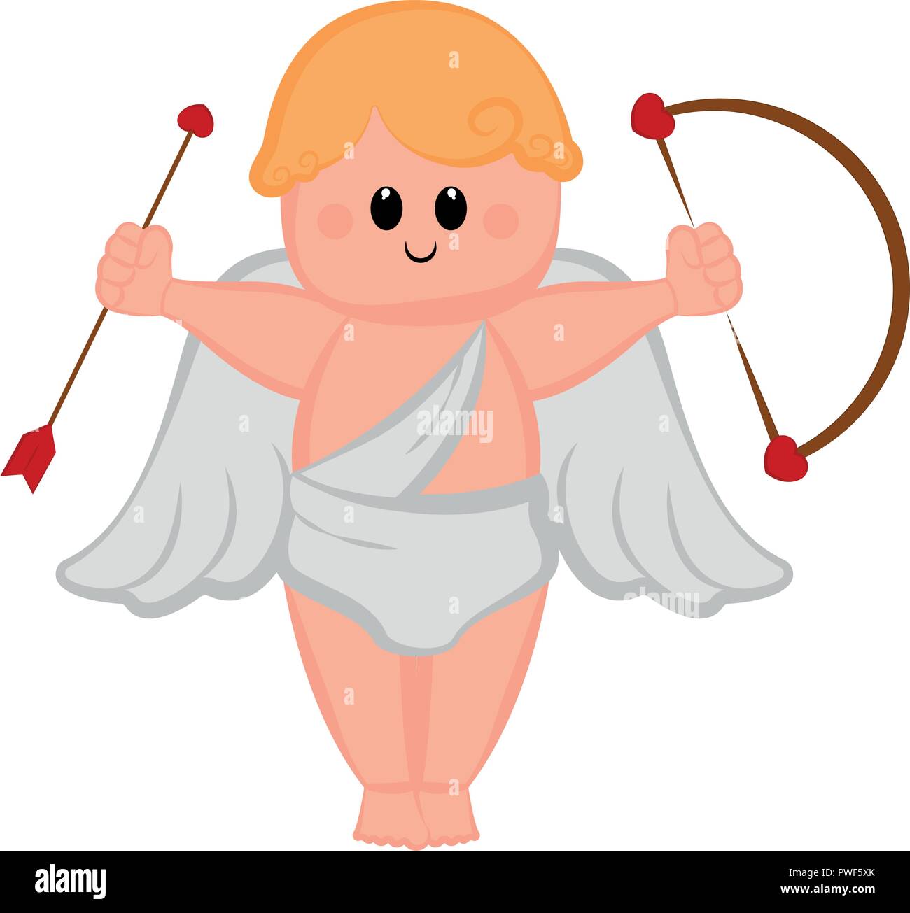 Cute cupid boy icon with bow and arrows Stock Vector Image & Art - Alamy