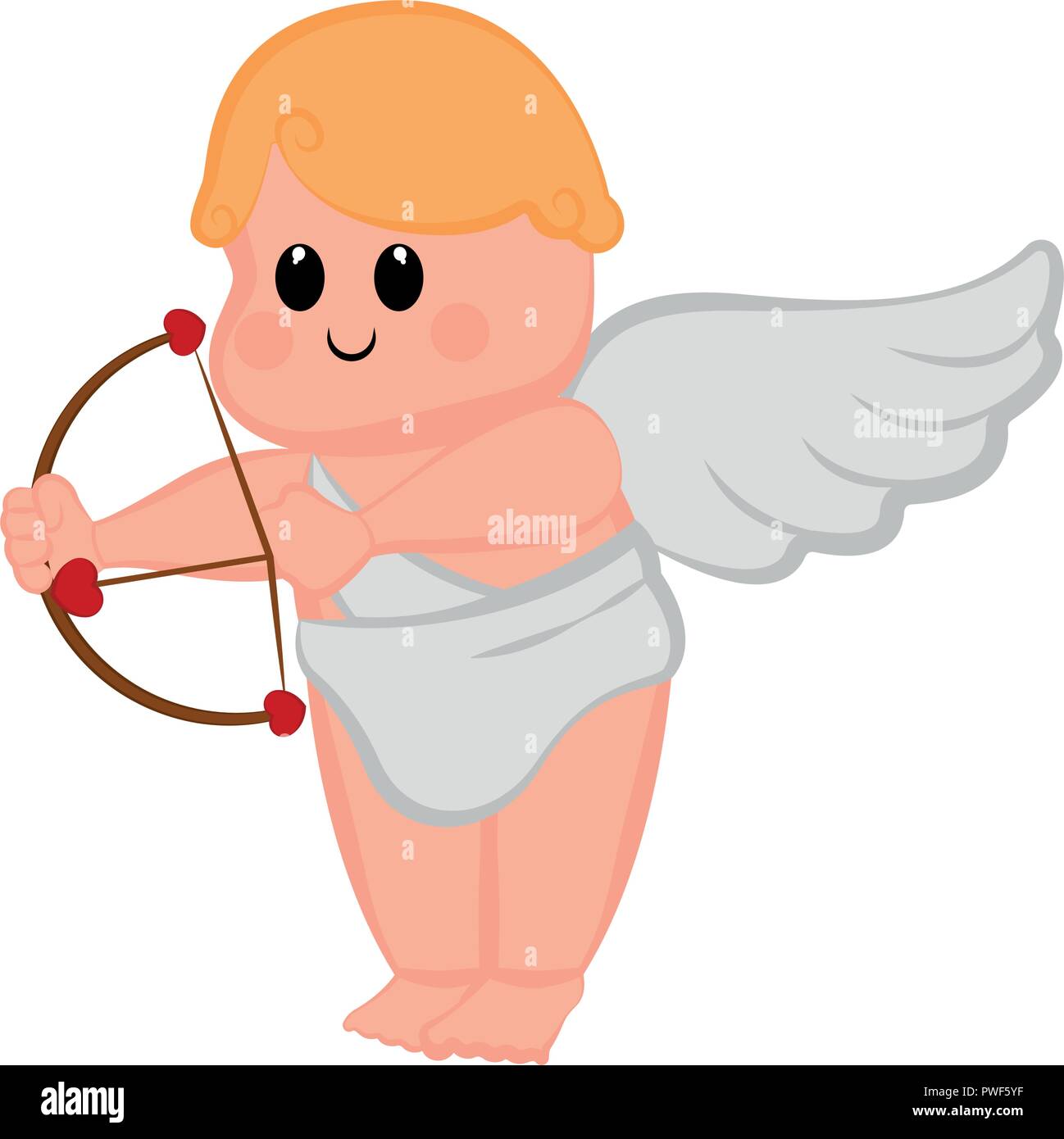 Cute cupid boy icon with bow and arrows Stock Vector Image & Art - Alamy