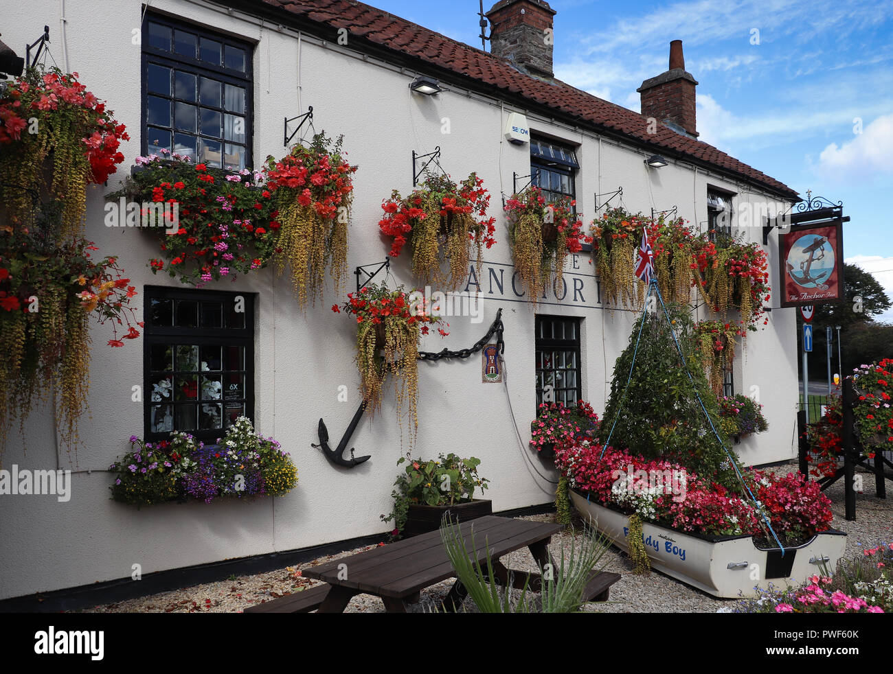 The Anchor Inn in Thornbury, Gloucestershire, UK continues the local tradition of displaying