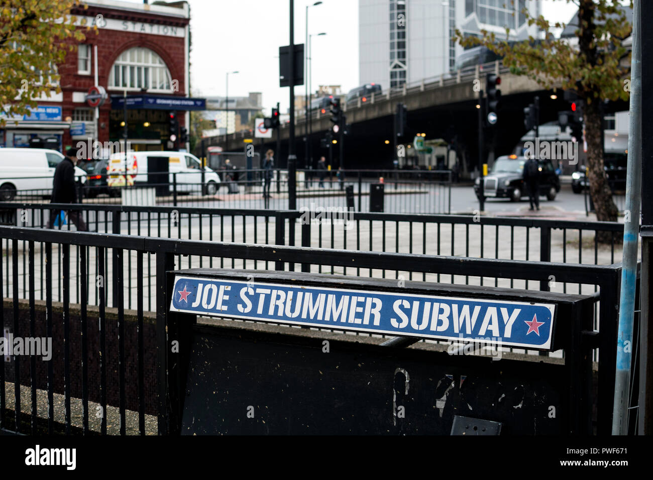 Joe Strummer Subway sign, Edgware Road, London, UK Stock Photo