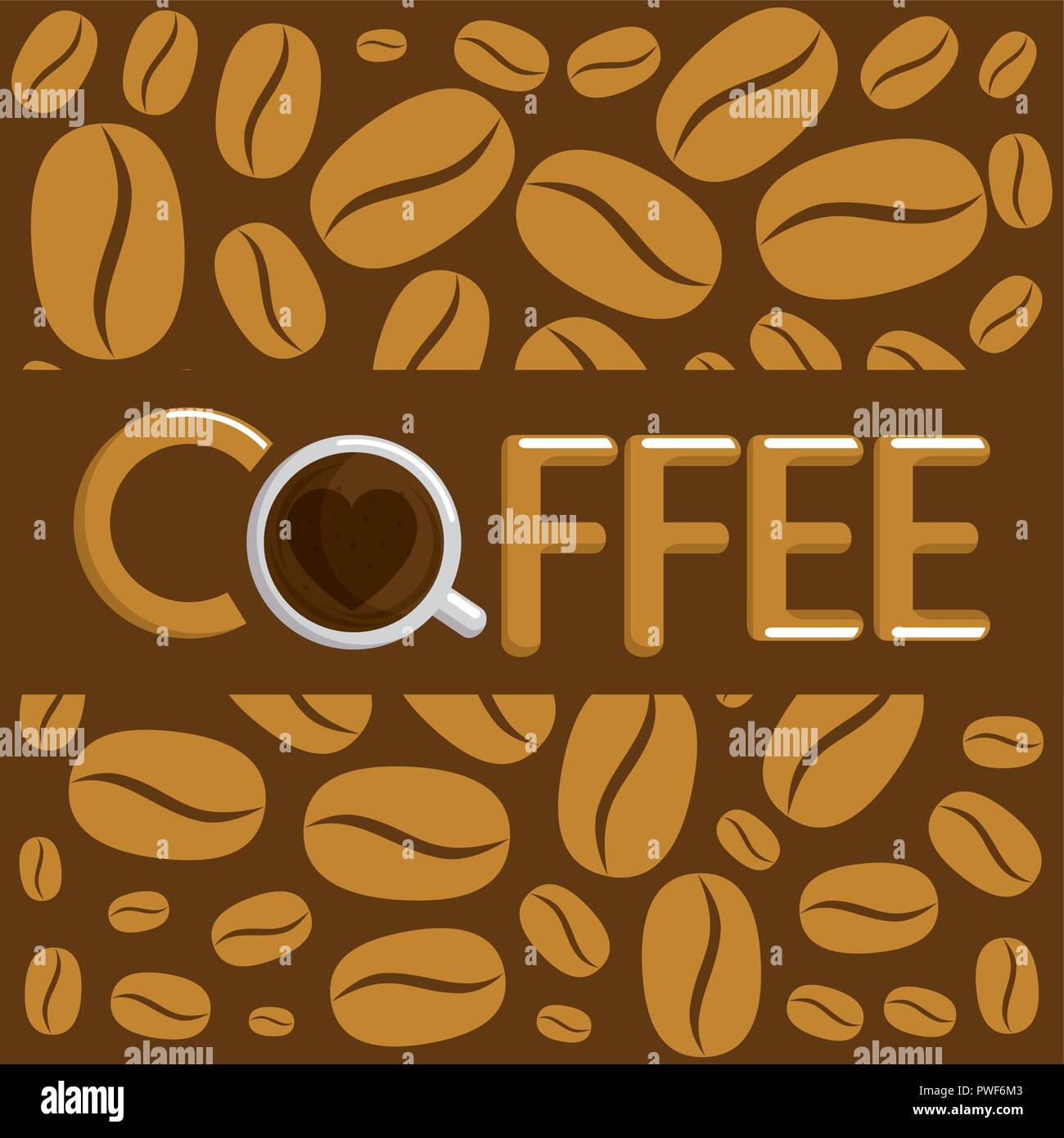 delicious coffee cup with grains vector illustration design Stock ...