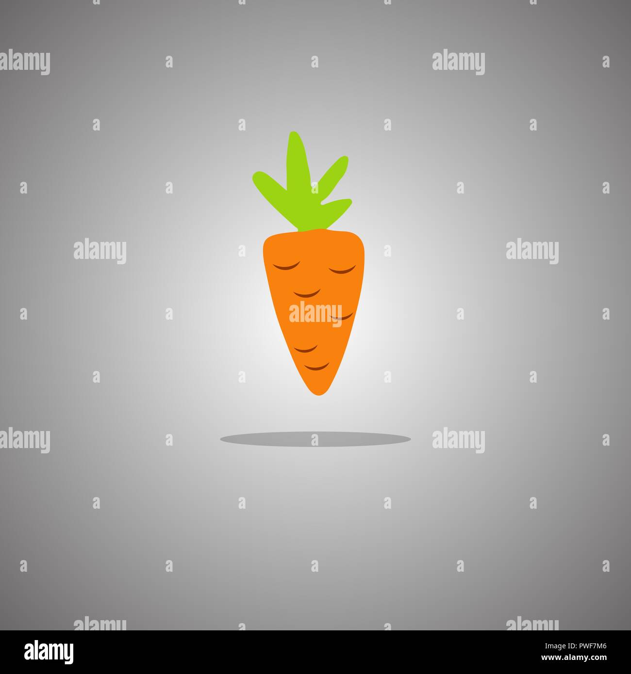 Carrot on a gray background with a gradient. Vector illustration. Stock Vector