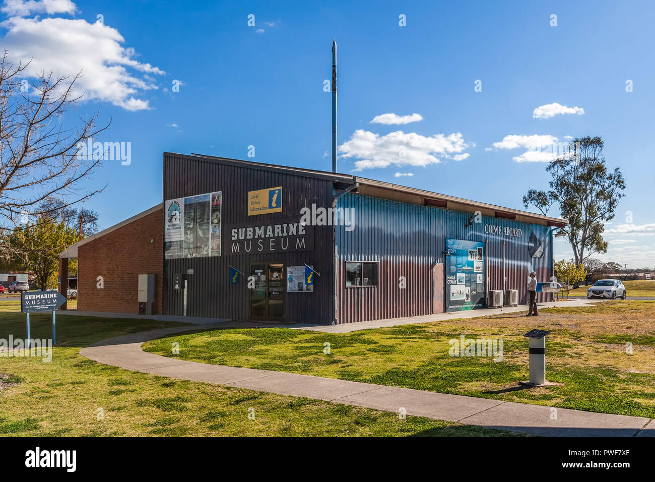 Holbrook, Australia - September 24, 2018: Holbrook Submarine Museum on bright sunny day Stock Photo