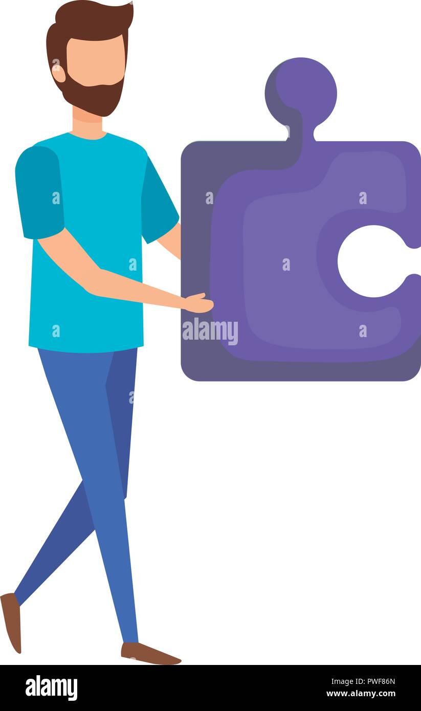man with puzzle piece Stock Vector Image & Art - Alamy