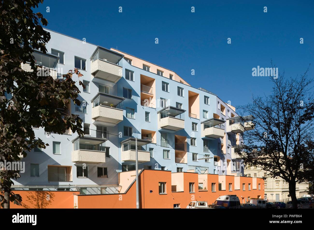 Wien, Terrassenhaus Buchengasse, Architekt Rüdiger Lainer 2008 Stock Photo