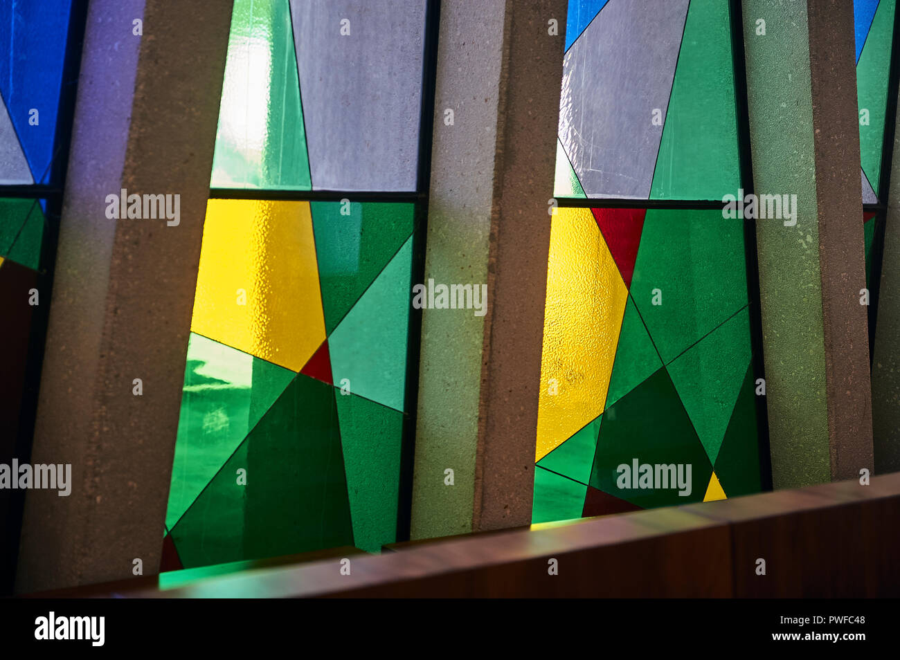 Stained glass windows at church Stock Photo Alamy