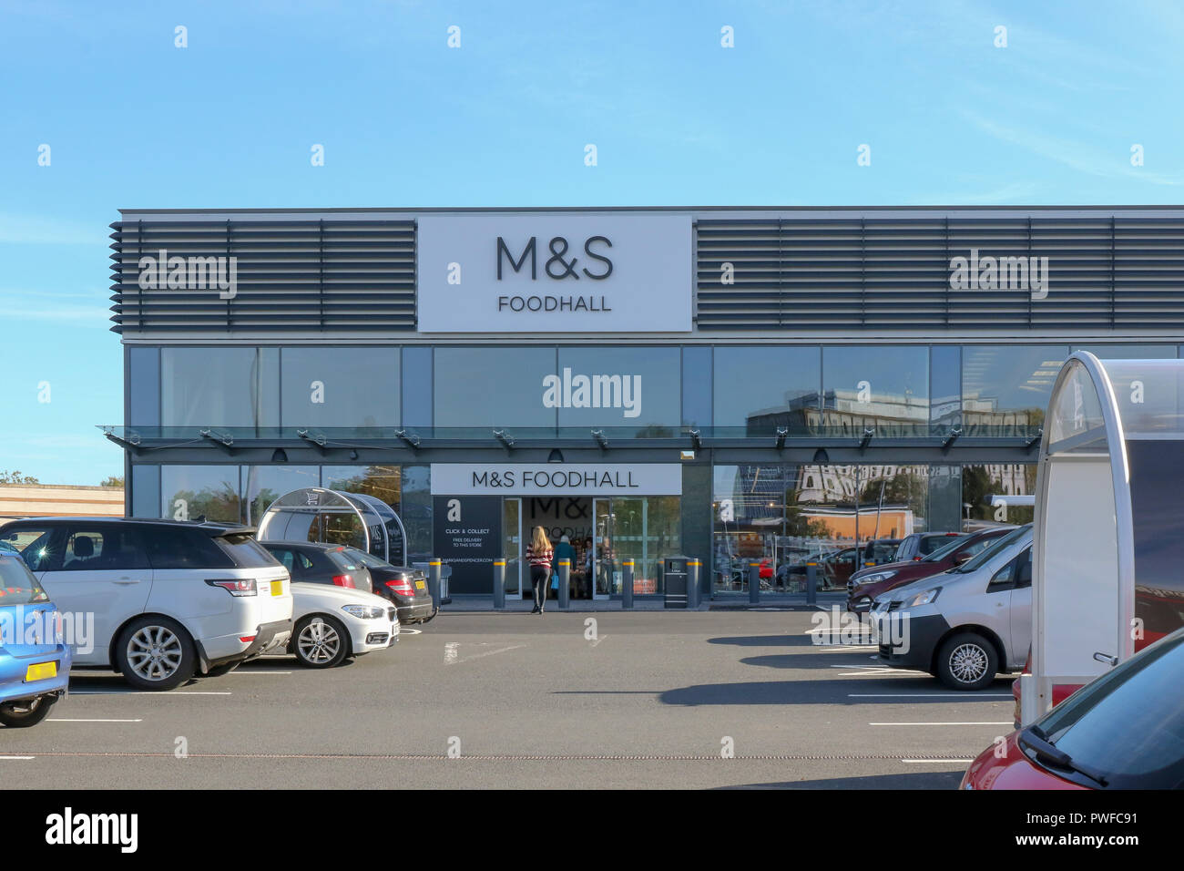 Exterior View Facade Of Marks Spencer Uk Retail Food Outlet M S Foodhall Or Food Hall In Northern On Sunny Autumn Day At Marlborough Retail Park Stock Photo Alamy