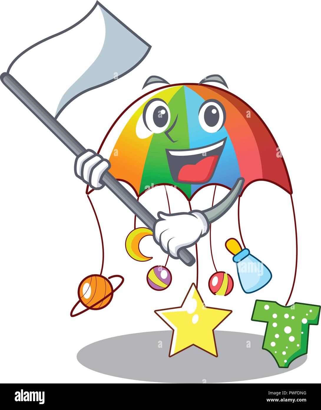 With flag baby playing with cartoon hanging toys Stock Vector Image ...