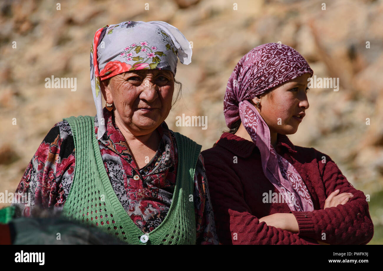 Kyrgyz women in Kyrgyzstan Stock Photo
