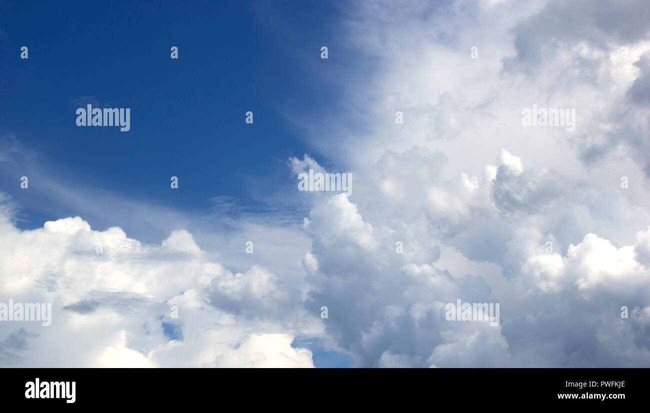 Fantastic soft white clouds against blue sky Stock Photo