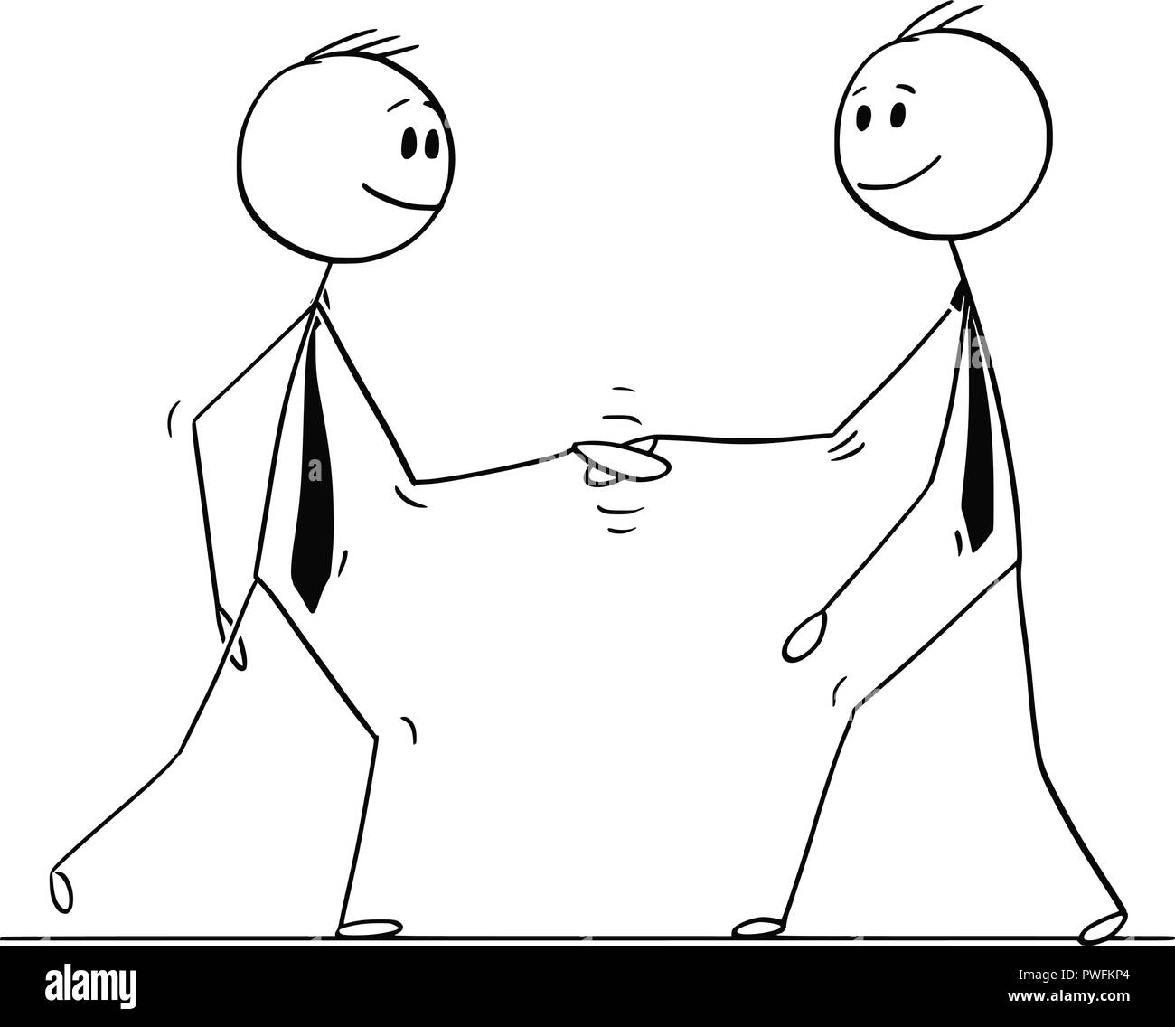 Cartoon of Two Men or Businessmen Shaking Hands Stock Vector Image & Art -  Alamy