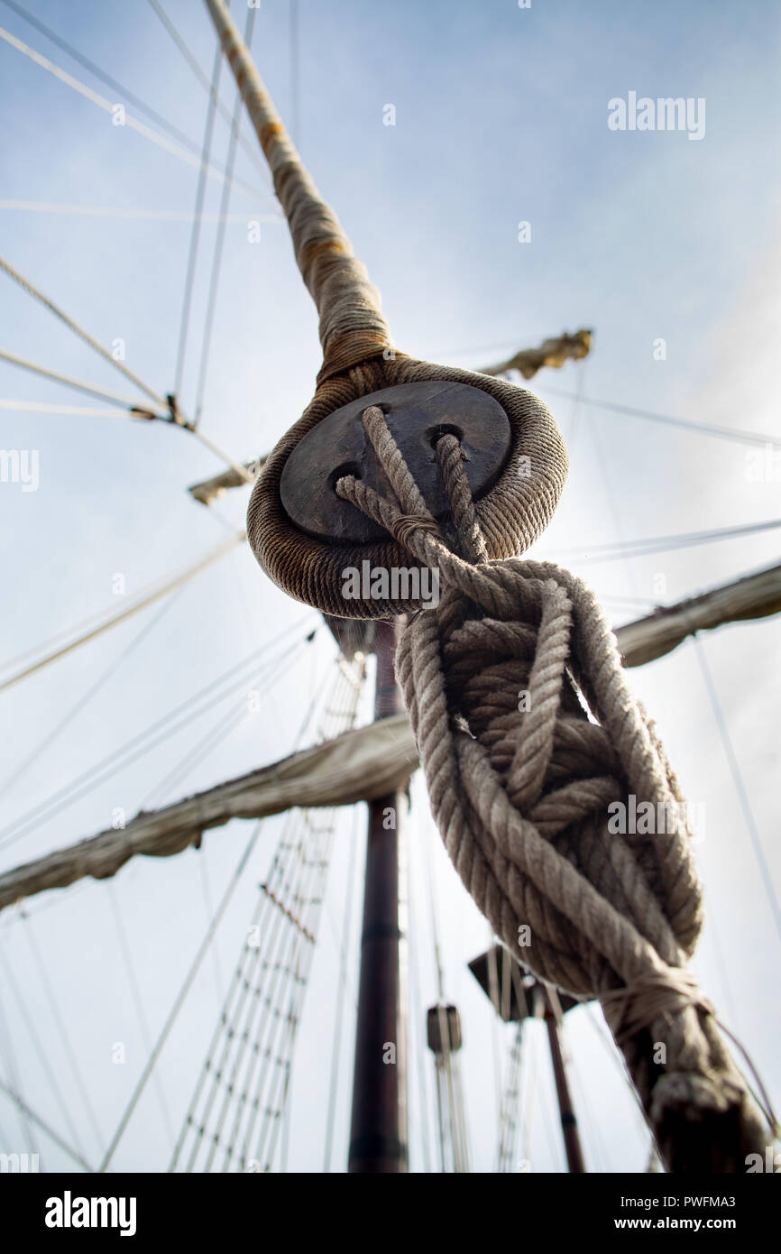 Rusty old boat hook rope Cut Out Stock Images & Pictures - Alamy