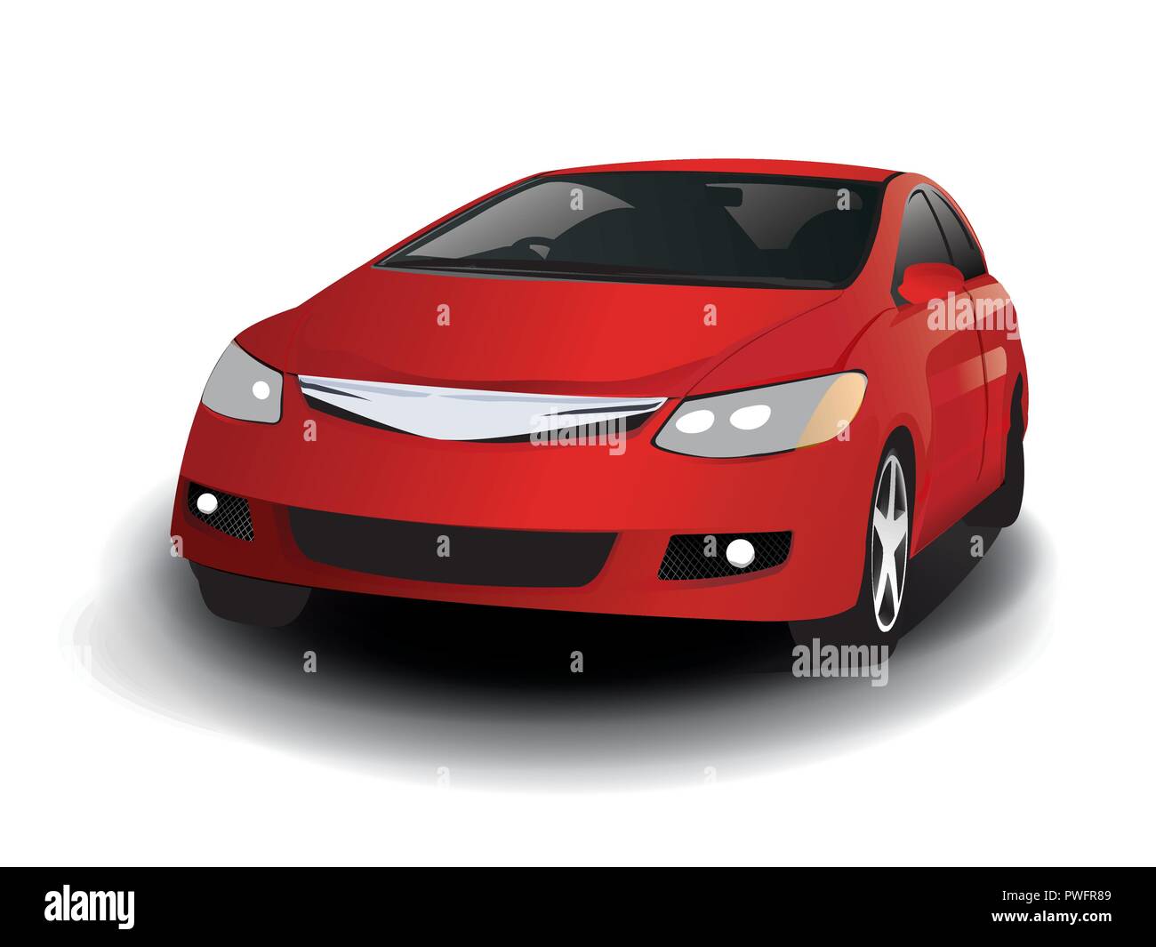 Vector sports red car front view Stock Vector