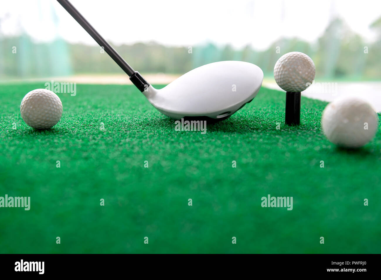 Golf Ball Bucket Driving Range High Resolution Stock Photography and