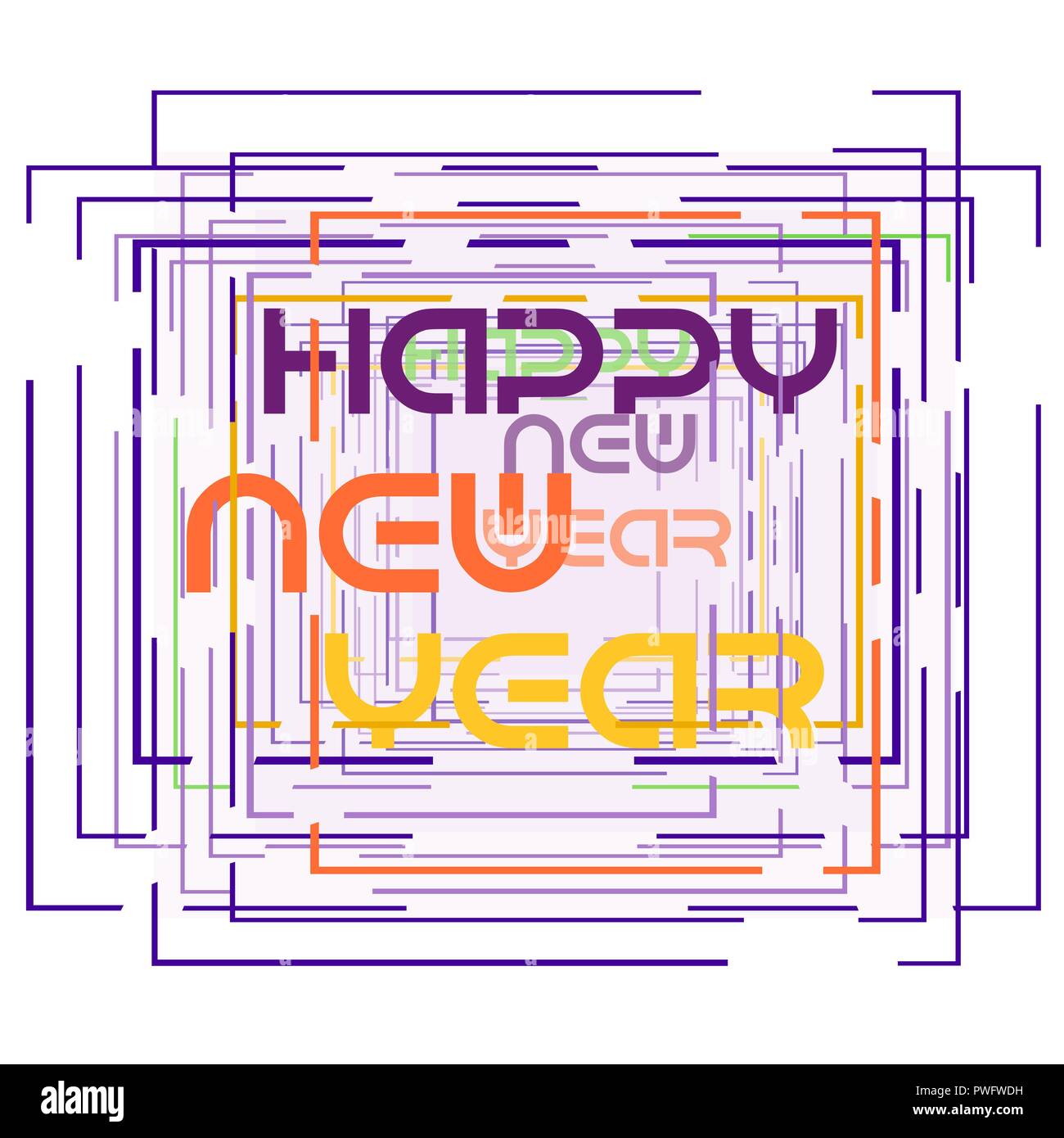 abstract frame in with glitch effect and typography Stock Vector