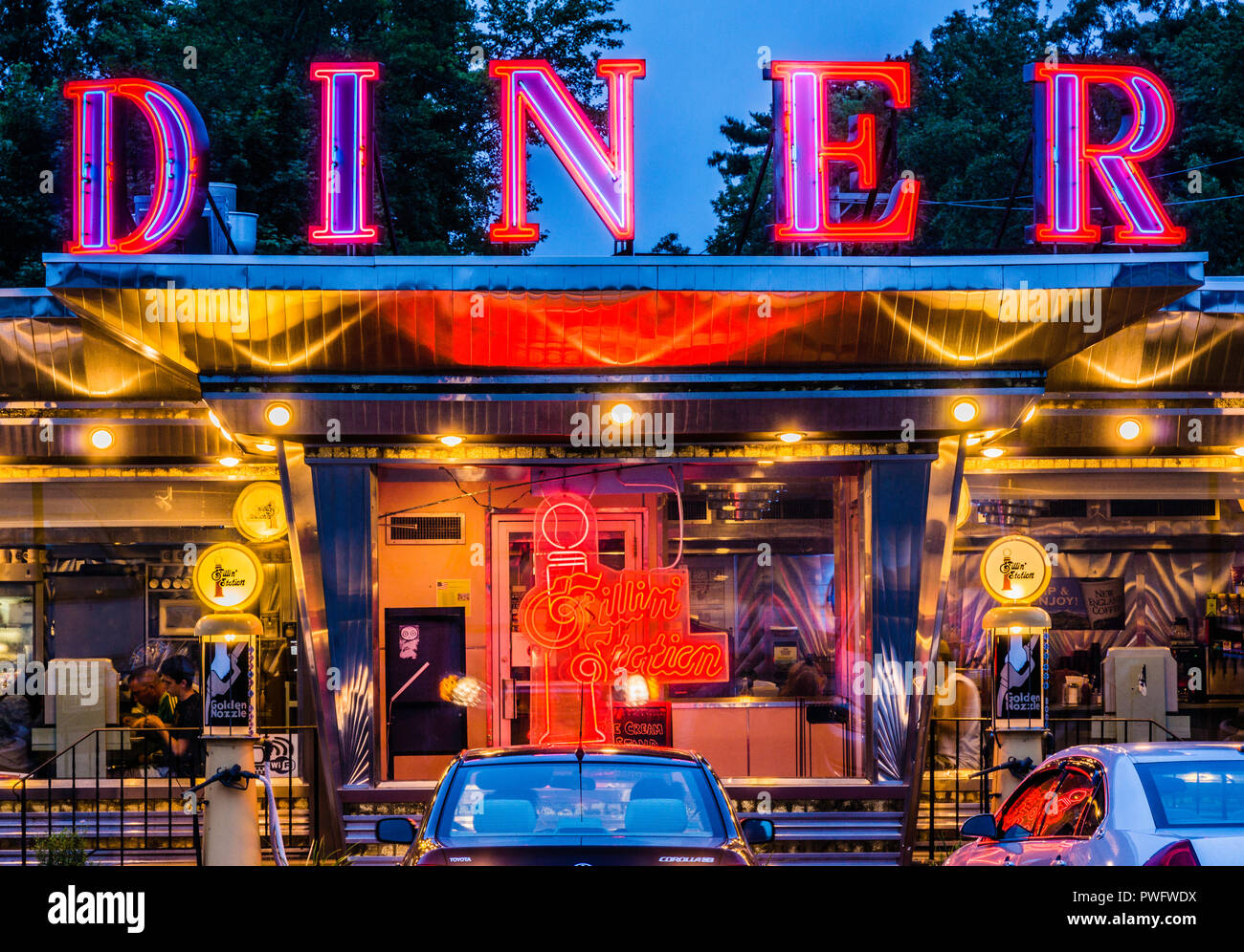 Whately Diner Fillin’ Station Whately, Massachusetts, USA Stock Photo