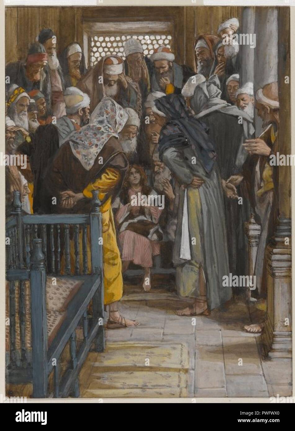 Jesus Among the Doctors (Jésus parmi les docteurs) - James Tissot - overall Stock Photo - Alamy