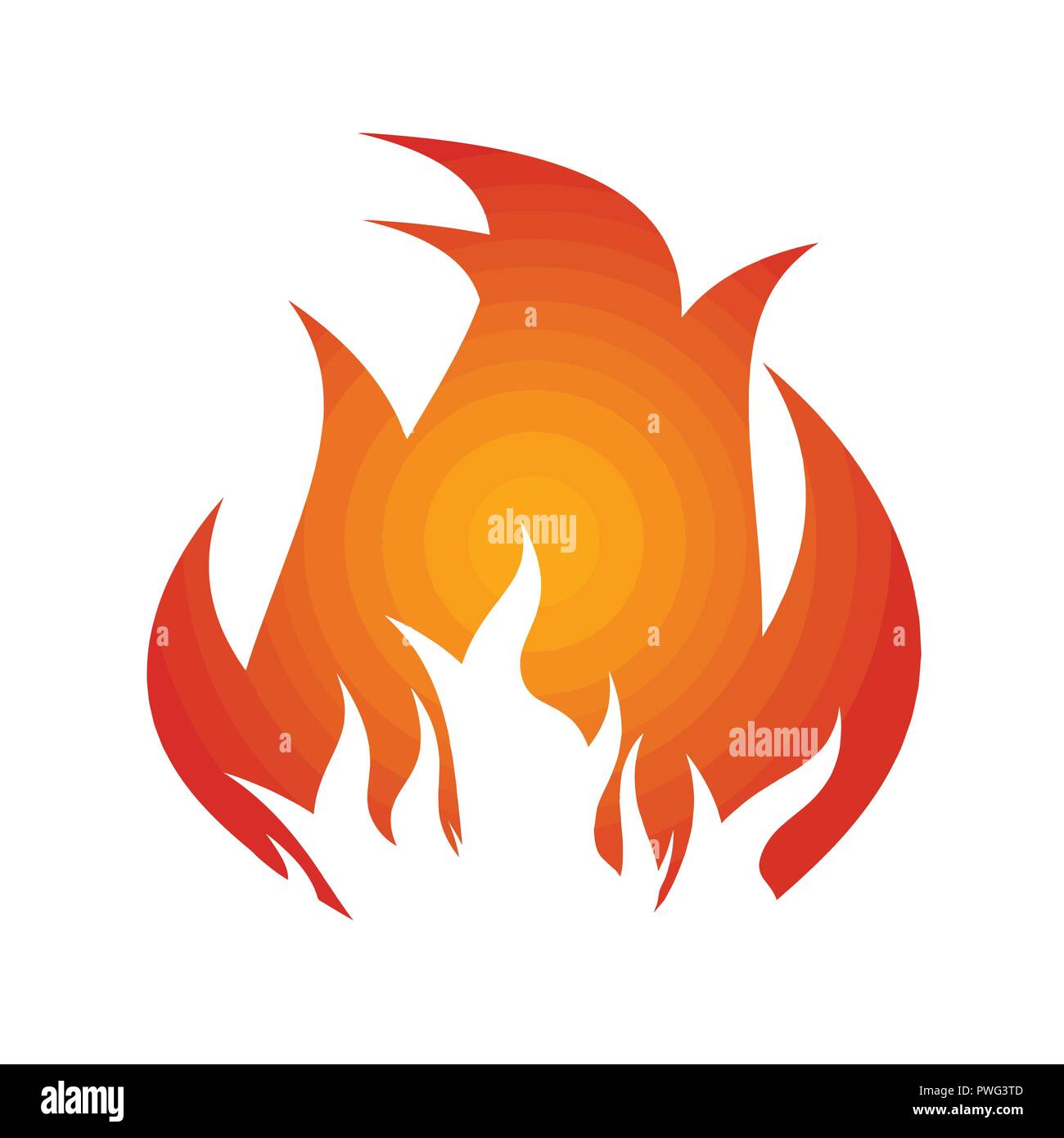 Fire flame icon, isolated on white background, vector illustration Stock Vector