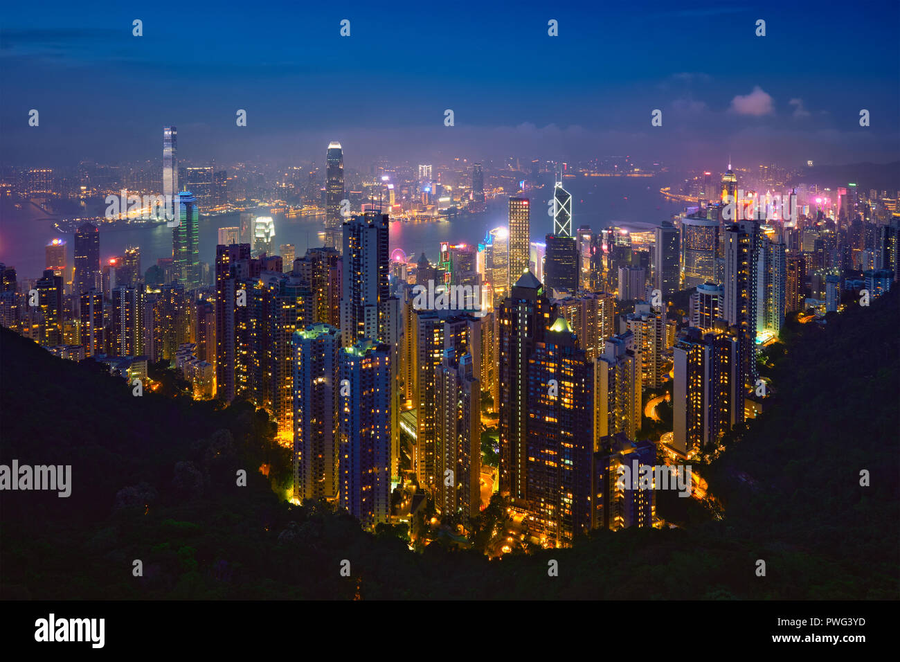 Hong Kong skyscrapers skyline cityscape view Stock Photo - Alamy
