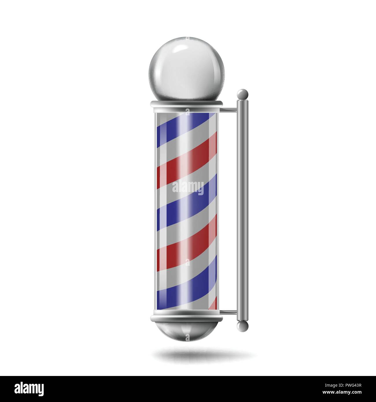 realistic Barber pole isolated on white background Stock Vector Image