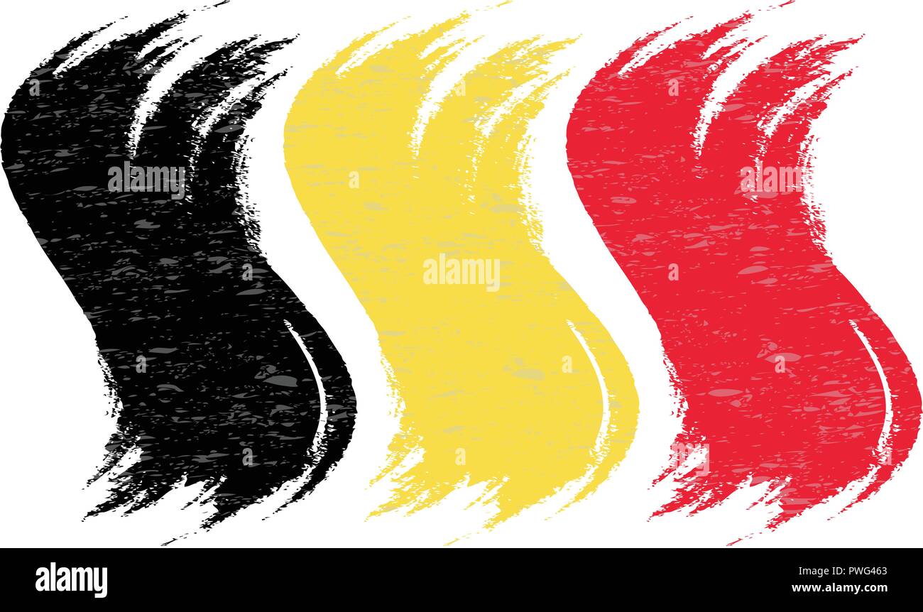 Grunge Brush Stroke With National Flag Of Belgium Isolated On A White ...