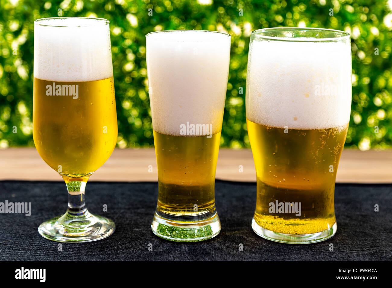 glasses with cold beers Stock Photo Alamy