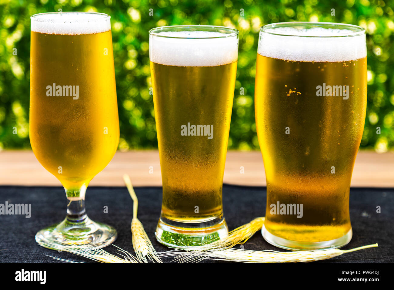 glasses with cold beers Stock Photo Alamy