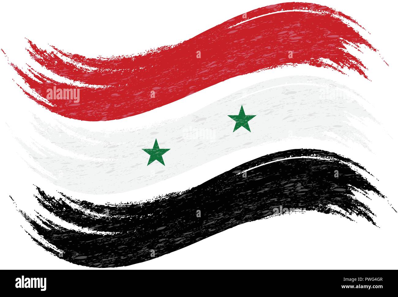 Syrienge Vector Grunge Brush Stroke With National Flag Of Syria Isolated On A White ...