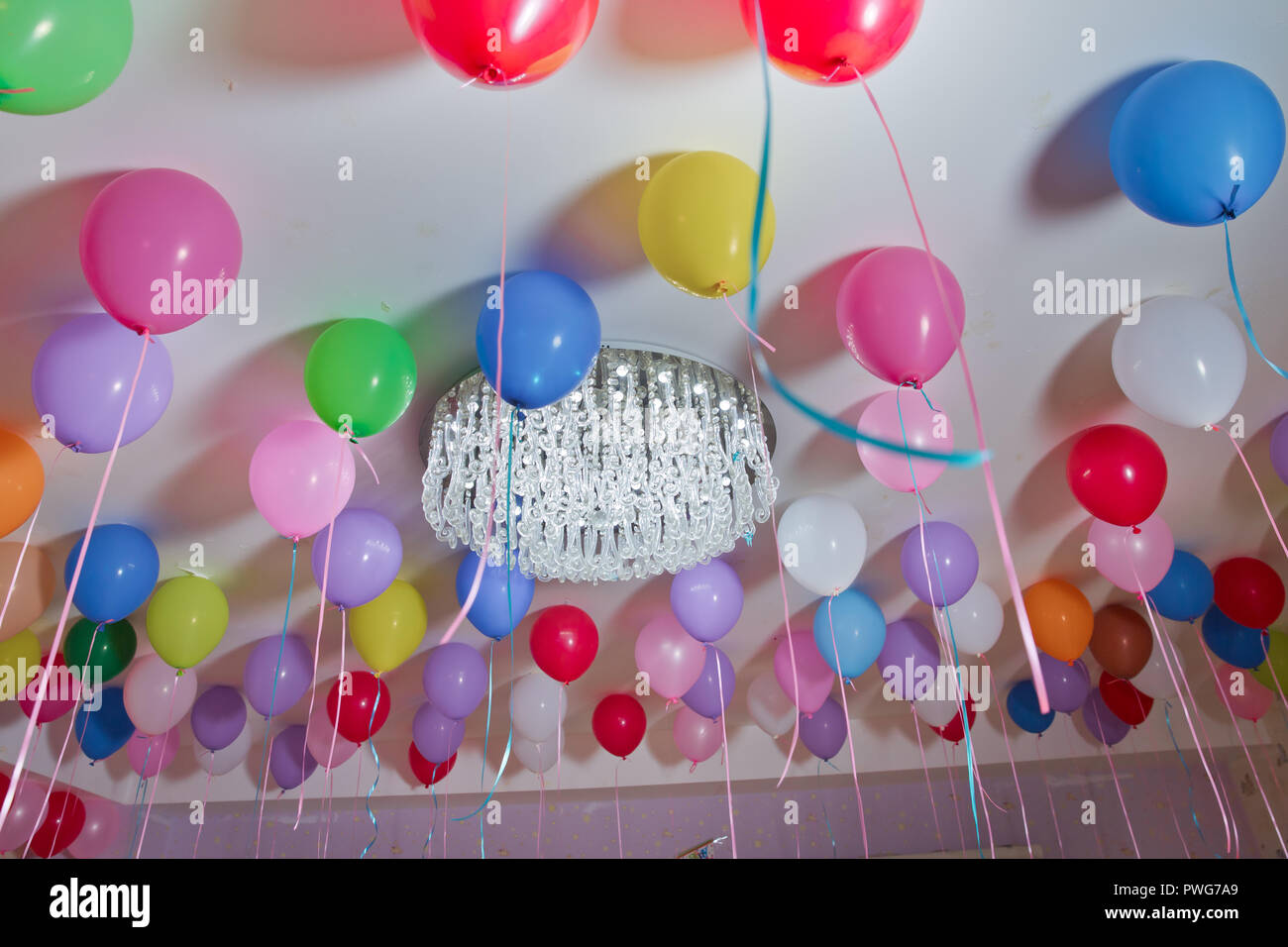 Helium Balloons Colorfull Balloons Float On The White