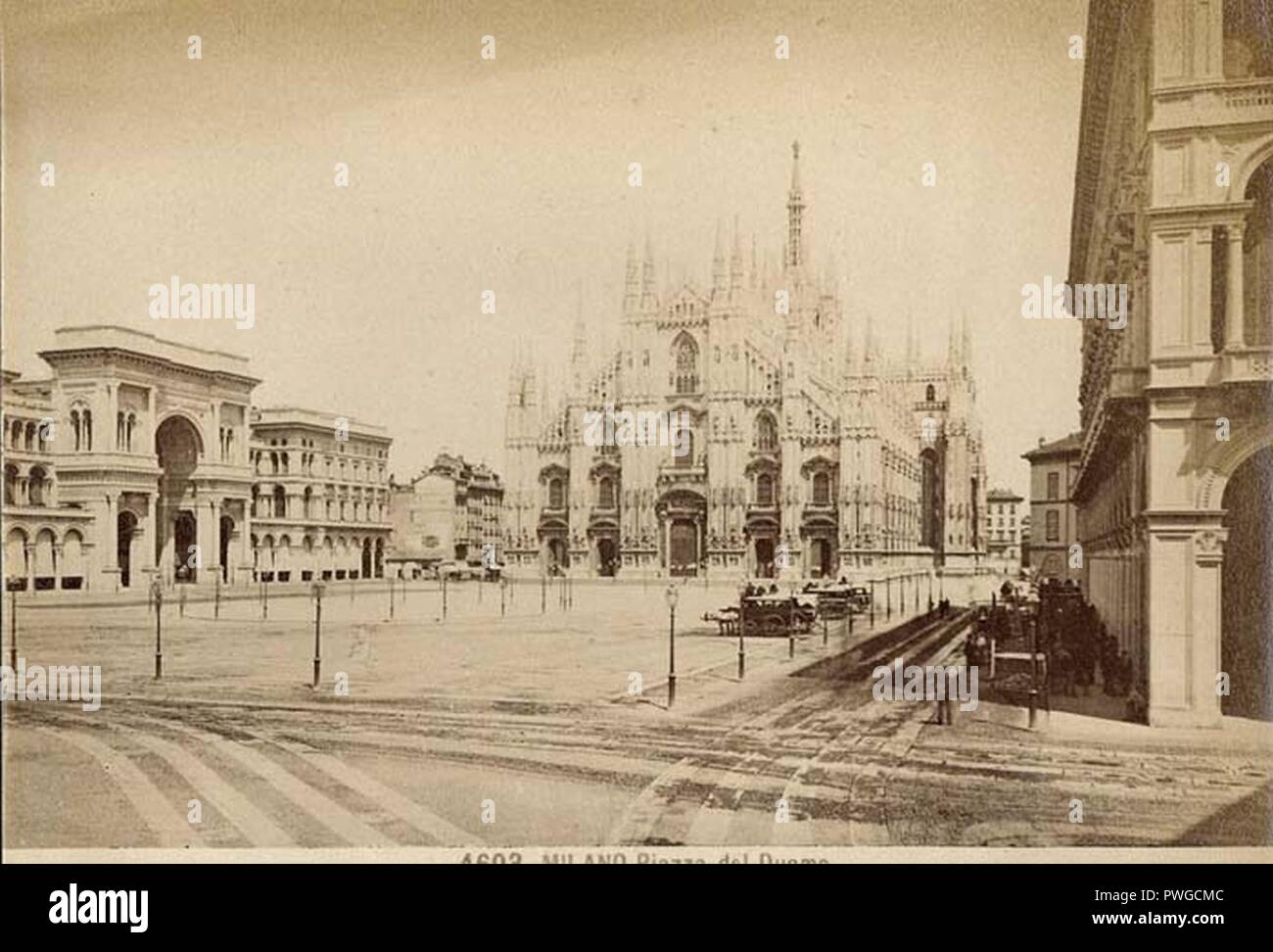 Brogi Giacomo (1822-1881) - n. 4603 - Milano - Piazza del Duomo (alternative take). Stock Photo