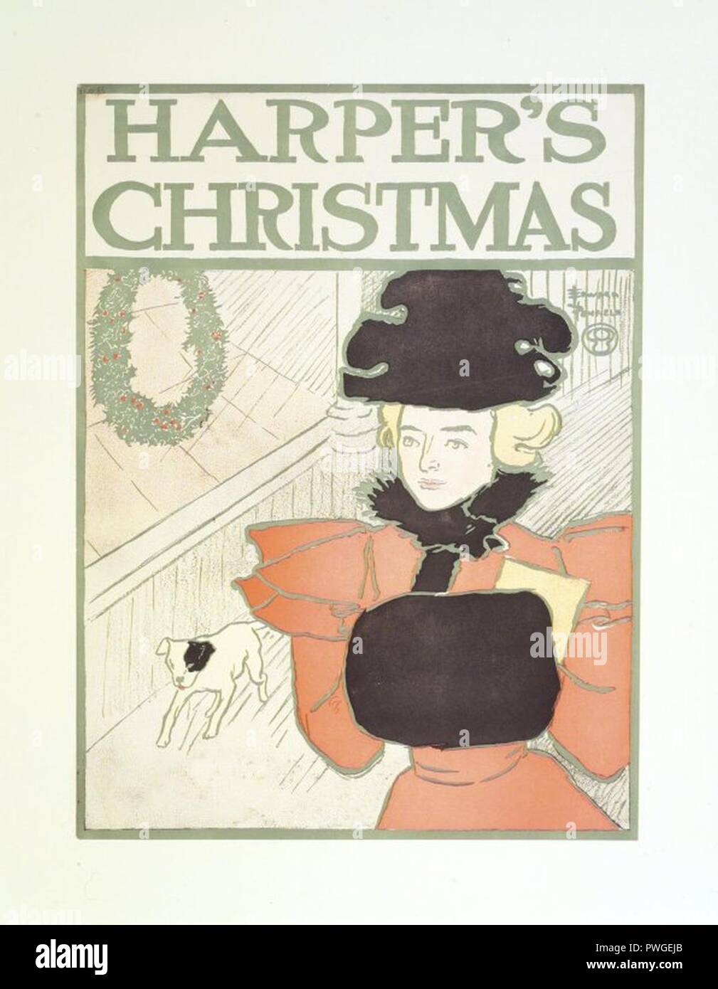 Harper's Poster - Christmas December 1896 - Edward Penfield. Stock Photo