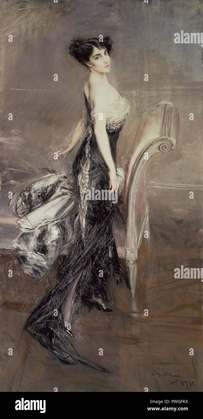 Portrait of a Lady - Giovanni Boldini. Stock Photo