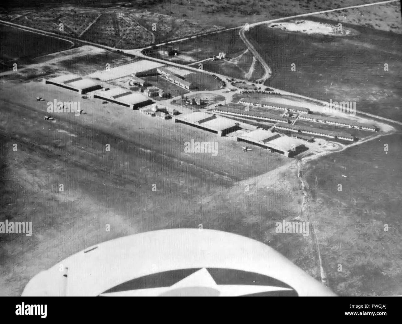 Bruce Field Airfield photographed from at PT19 in flight Stock Photo Alamy