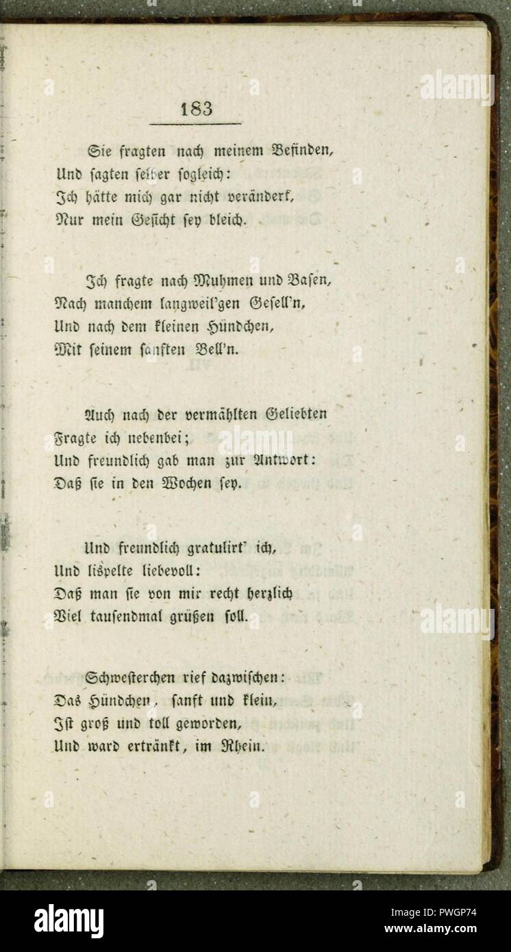 Buch der Lieder 183. Stock Photo