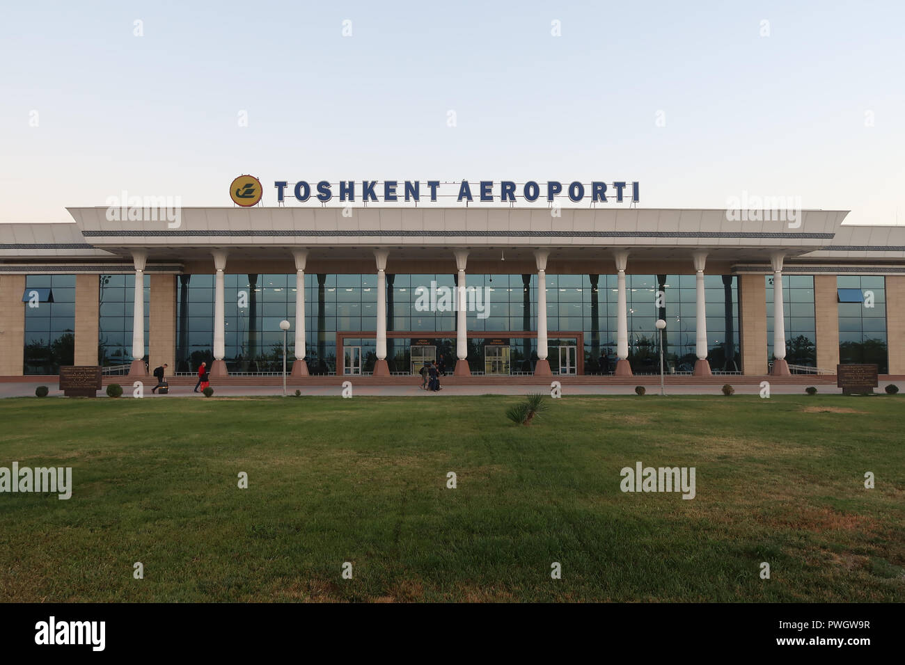 Exterior of terminal 3 for domestic flights in Tashkent Airport, Uzbekistan Stock Photo